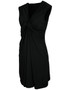 Casual Deep V-Neck Solid Ruched Sleeveless Bodycon Dress