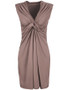 Casual Deep V-Neck Solid Ruched Sleeveless Bodycon Dress