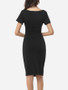 Casual Assorted Colors Stylish Elegant Round Neck Bodycon-dress