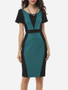 Casual Assorted Colors Stylish Elegant Round Neck Bodycon-dress