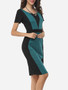 Casual Assorted Colors Stylish Elegant Round Neck Bodycon-dress