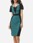 Casual Assorted Colors Stylish Elegant Round Neck Bodycon-dress