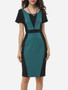 Casual Assorted Colors Stylish Elegant Round Neck Bodycon-dress