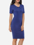 Casual Plain Charming Polo Collar Bodycon-dress