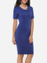 Casual Plain Charming Polo Collar Bodycon-dress