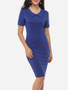 Casual Plain Charming Polo Collar Bodycon-dress