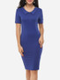 Casual Plain Charming Polo Collar Bodycon-dress