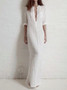Solid Color Split-side Stand Collar Maxi Dress