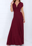 Burgundy Cross Back Lace Up multi way Abendkleid Bridesmaid Party Maxi Dress