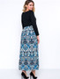 Casual Tribal Printed Round Neck Plus Size Maxi Dress