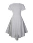 Casual Asymmetric Hem Rhinestone Round Neck Plus Size Maxi Dress