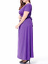 Casual Deep V-Neck Plain Plus Size Maxi Dress