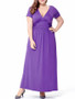 Casual Deep V-Neck Plain Plus Size Maxi Dress