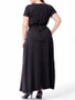 Casual Deep V-Neck Plain Plus Size Maxi Dress