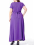 Casual Deep V-Neck Plain Plus Size Maxi Dress