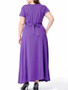 Casual Deep V-Neck Plain Plus Size Maxi Dress