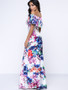 Casual Off Shoulder Flounce Floral Fascinating Maxi Dress