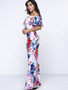 Casual Off Shoulder Flounce Floral Fascinating Maxi Dress