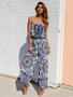 Floral Off-the-shoulder Wide Leg Long Jumpsuits