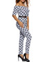 Casual Off Shoulder Plaid Printed Slim-Leg Jumpsuit