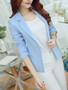 Casual Office Notch Lapel Single Button Plain Blazer