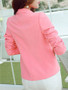 Casual Office Notch Lapel Single Button Plain Blazer