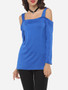 Casual Plain Modern Off Shoulder Long-sleeve-t-shirt