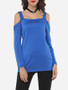 Casual Plain Modern Off Shoulder Long-sleeve-t-shirt