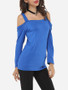 Casual Plain Modern Off Shoulder Long-sleeve-t-shirt