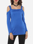 Casual Plain Modern Off Shoulder Long-sleeve-t-shirt