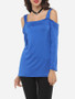 Casual Plain Modern Off Shoulder Long-sleeve-t-shirt