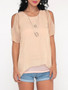 Casual Plain Batwing Delightful Off Shoulder Blouse