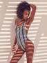 Sexy Striped Backless One-piece Bikini Swimwear