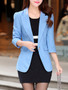 Casual Notch Lapel Decorative Lace Single Button Plain Blazer