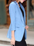 Casual Notch Lapel Decorative Lace Single Button Plain Blazer