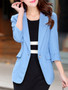 Casual Notch Lapel Decorative Lace Single Button Plain Blazer