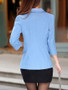 Casual Notch Lapel Decorative Lace Single Button Plain Blazer