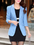 Casual Notch Lapel Decorative Lace Single Button Plain Blazer