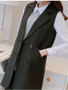 Casual Longline Sleeveless Notch Lapel Double Breasted Plain Blazer