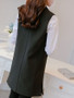 Casual Longline Sleeveless Notch Lapel Double Breasted Plain Blazer