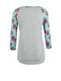 Casual Delightful Round Neck Floral Printed Plus Size Raglan Sleeve T-Shirt