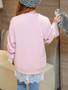Casual Round Neck Beading Decorative Lace Bell Sleeve Plus Size T-Shirt