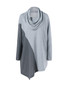 Casual Cowl Neck Asymmetric Hem Color Block Plus Size T-Shirt