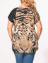 Casual Round Neck Animal Printed Plus-size-t-shirts