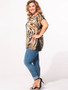 Casual Round Neck Animal Printed Plus-size-t-shirts