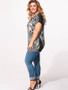 Casual Round Neck Tiger Printed Plus-size-t-shirts