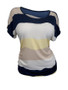 Casual Round Neck Color Block Striped Plus Size T-Shirt