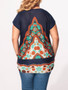 Casual Round Neck Floral Printed Plus-size-t-shirts