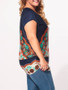 Casual Round Neck Floral Printed Plus-size-t-shirts