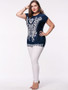 Casual Fabulous Printed Round Neck Plus Size T-Shirt